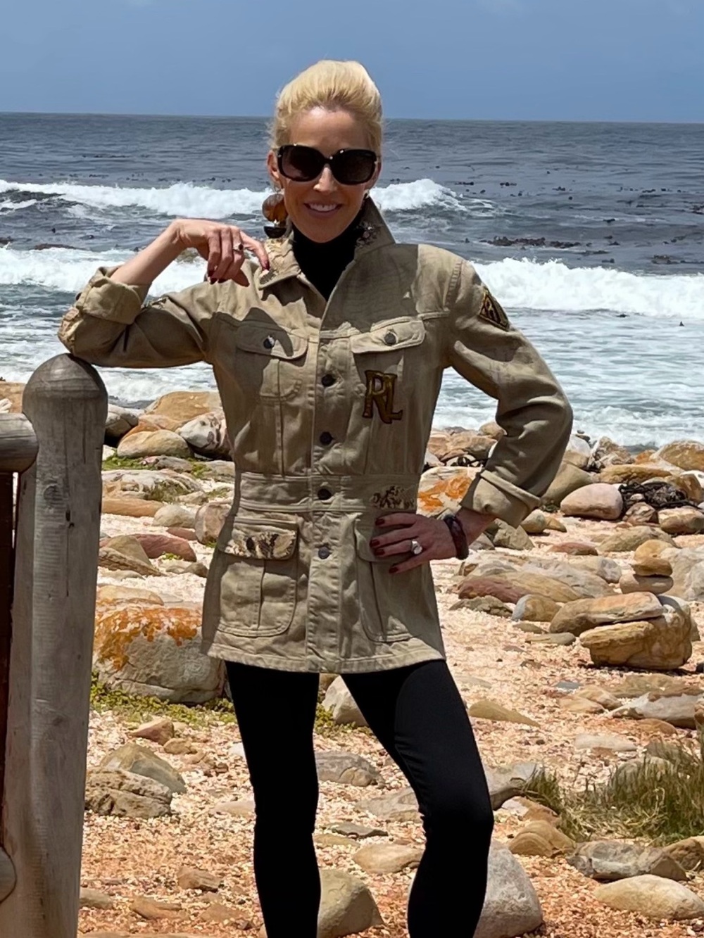 RALPH LAUREN COLLECTION
Bacall Safari Jacket w/ Iconic Patch Applique